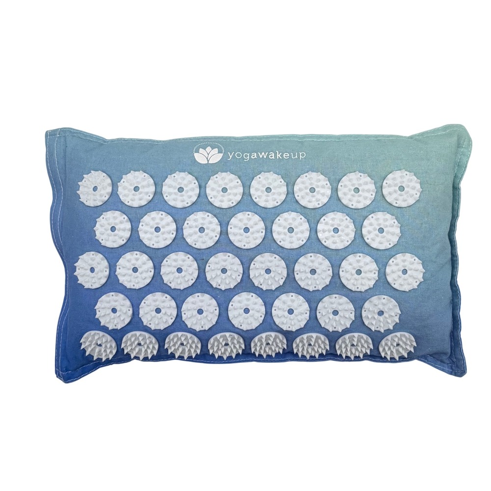 Yoga wake up‎ Acupressure Neck Pillow Blue Ombre Lotus Spike Tension Relief Yoga